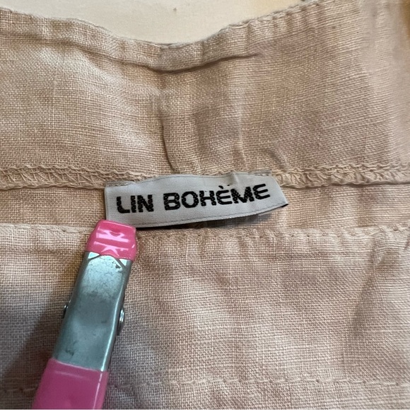 Lin Bohème Linen Lagenlook Jumper Smock Apron Pinafore Tunic Dress Oversized O/S - Picture 2 of 16